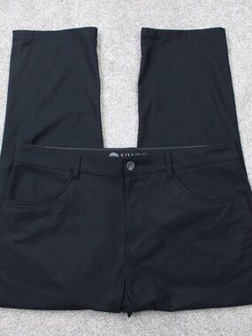 Vuori Meta Pants Mens 34x26 Black 4 Way Stretch Performance Wicking Quick Dry